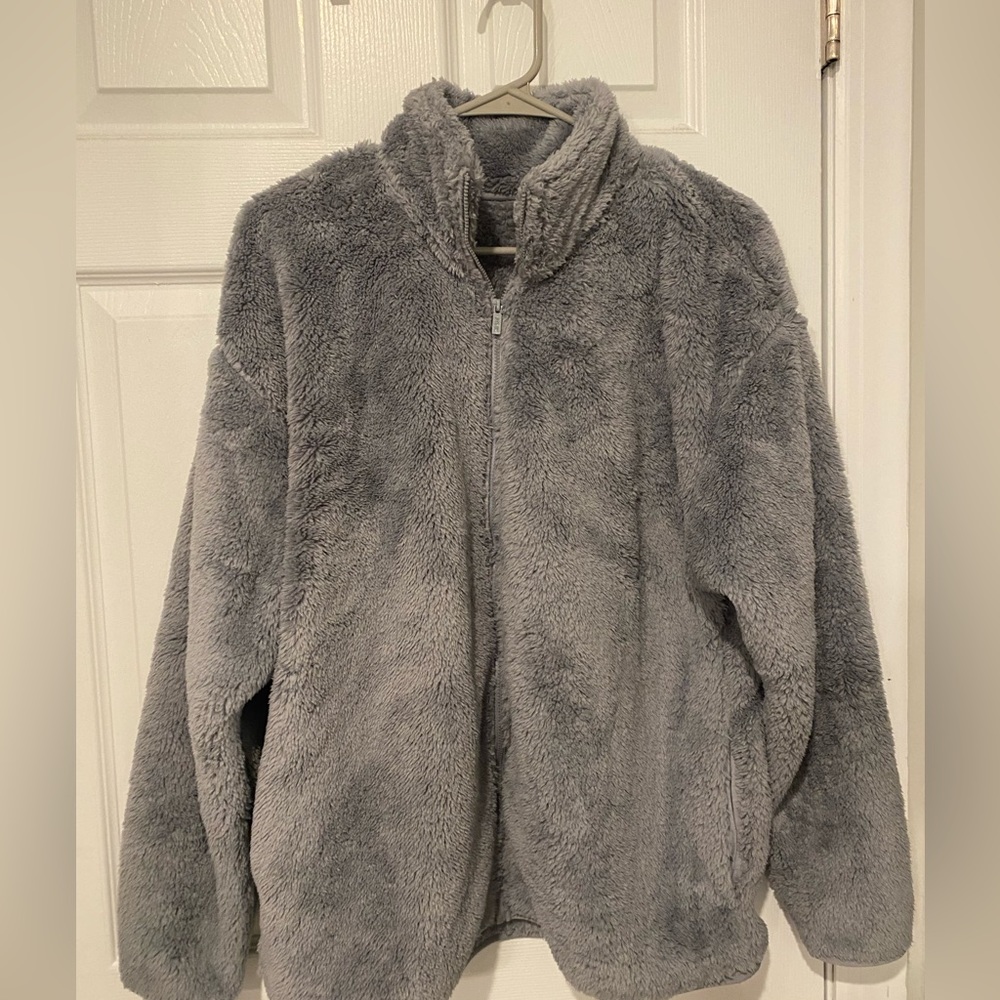 Grey fuzzy sweatshirt brand new